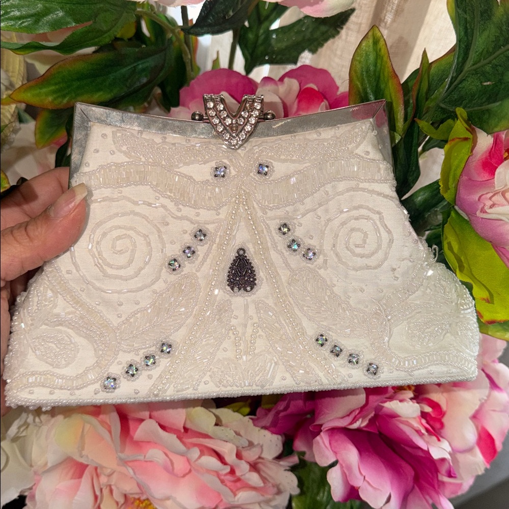 Vintage beaded Clutch bag with Rhinestones